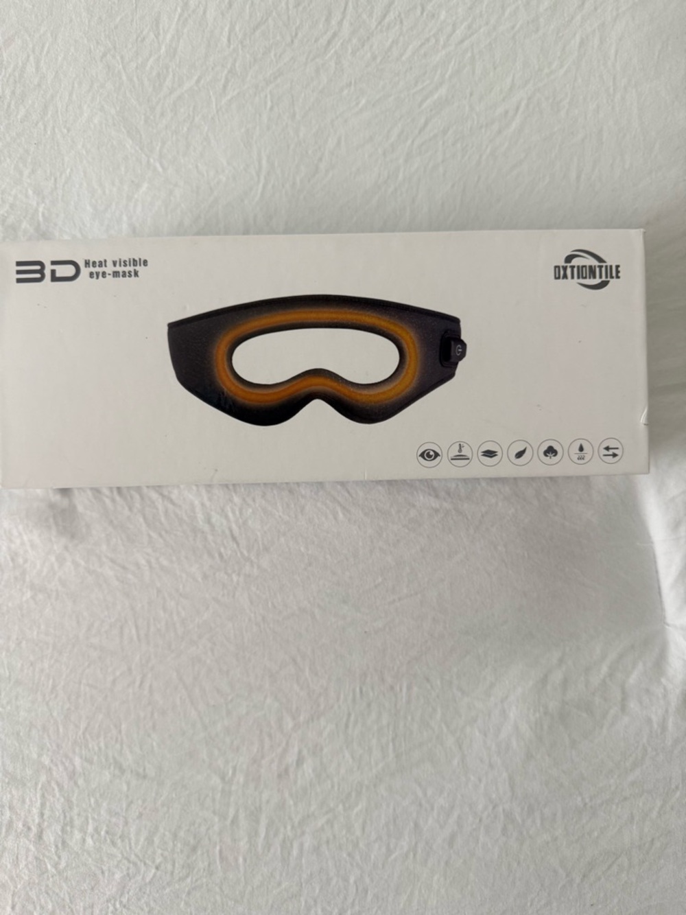 OXTONTILE 3D Heat Visible Eye Mask - Black with Orange Accent